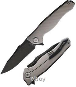 Maxace Killer Whale Folding Knife 4 Black SASP-60 Steel Blade Titanium Handle