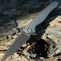 Maxace Killer Whale Folding Knife 4 Gray ASP-60 Steel Blade Titanium Handle