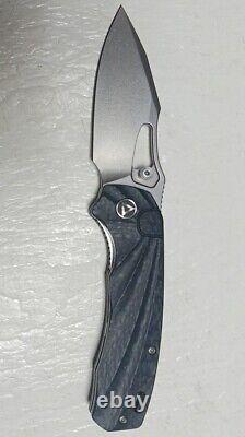 New QSP Hornbill Front Flipper 3.25 S35VN SW Drop Pt. Blade Blue Carbon Fiber