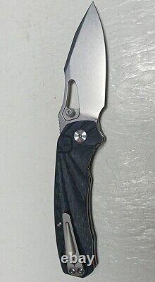 New QSP Hornbill Front Flipper 3.25 S35VN SW Drop Pt. Blade Blue Carbon Fiber