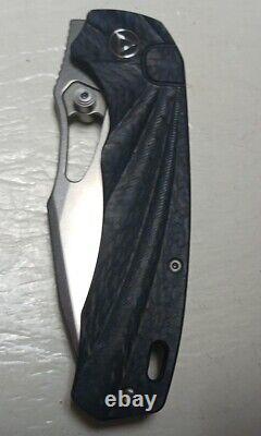 New QSP Hornbill Front Flipper 3.25 S35VN SW Drop Pt. Blade Blue Carbon Fiber