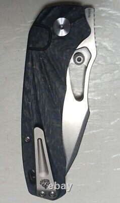 New QSP Hornbill Front Flipper 3.25 S35VN SW Drop Pt. Blade Blue Carbon Fiber