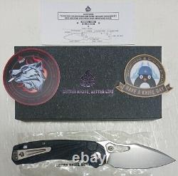 New QSP Hornbill Front Flipper 3.25 S35VN SW Drop Pt. Blade Blue Carbon Fiber