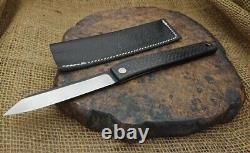 Ohta Knives FK9 Folding Knife 3.5 D2 Tool Steel Blade Carbon Fiber Handle