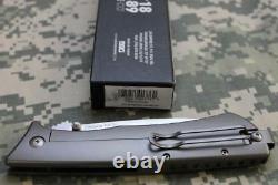 Ontario 1776 Cerberus Folding Knife Gray Titanium Scales D2 Tool Steel Blade NEW