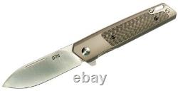 Ontario CF100 Liner Folding Knife 3.13 14C28 Steel Blade Stainless/Carbon Fiber