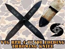 Original RPB Cobray Atchisson Folding Throwing Knife RARE OD sheath Pre-SWD