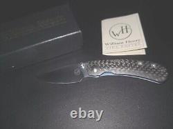 Original William Henry Carbon Fiber T09 Kestrel Knife ATS 34 Blade Box & Papers