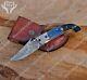 Personalized Unique Handmade Damascus Folding Knife Hunting/camping Best Gift