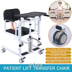 Patient Lift Transfer Chair, Bathroom Wheelchair with180° Split Seat and Potty f9Z