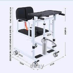 Patient Lift Transfer Chair, Bathroom Wheelchair with180° Split Seat and Potty f9Z