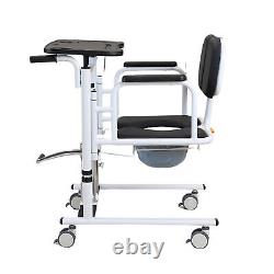 Patient Lift Transfer Chair, Bathroom Wheelchair with180° Split Seat and Potty f9Z