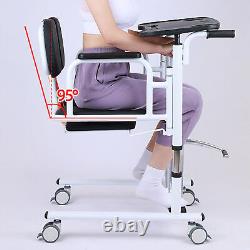 Patient Lift Transfer Chair, Bathroom Wheelchair with180° Split Seat and Potty f9Z