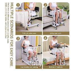 Patient Lift Transfer Chair, Bathroom Wheelchair with180° Split Seat and Potty f9Z