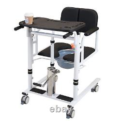 Patient Lift Transfer Chair, Bathroom Wheelchair with180° Split Seat and Potty f9Z