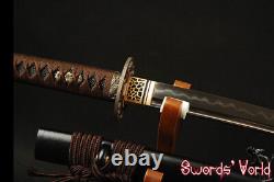 Practise Japanese Clay Tempered Wakizashi Folded High Carbon Steel No Bo-hi