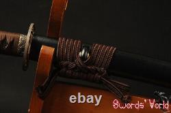 Practise Japanese Clay Tempered Wakizashi Folded High Carbon Steel No Bo-hi