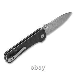 QSP Hawk Folding Knife Damascus Steel Blade Carbon Fiber Handle QS131-A