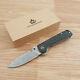 Qsp Knife Hawk Folding Knife 3.25 Damascus Steel Blade Carbon Fiber Handle