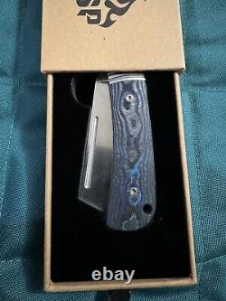 QSP Knife Hedgehog Folding Knife 2.75 Camo Carbon Pacific Blue Slip Joint M390