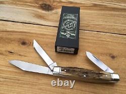 Queen Joe Pardue Stockman Folding Knife #49 Stag Handle Mint In Box USA