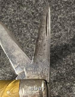 RARE WHITTLER 1908-1921 WILBERT CUTLERY (Chicago) REVERSE-GUNSTOCK Folding Knife