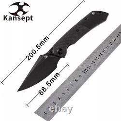 Rare Black TiCn Coated Blade Twill Carbon Fiber Titanium Handle folding knife