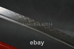 Razor Sharp Japanese Samurai Sword Clay Temper Folded Steel Katana Dragon Tsuba