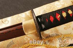 Real Sharp Japanese Sword Samurai Katana Folded Steel Bloody Red Blade Full Tang