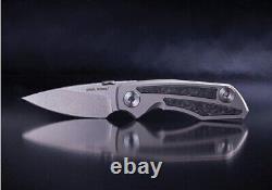 Real Steel Delta 2600 Folding Knife 2.88 S35VN Steel Blade Titanium withCF Handle