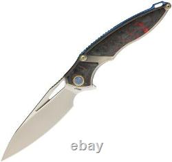 Rike Knife Folding Knife 4 M390 Steel Blade Titanium / Carbon Fiber Handle