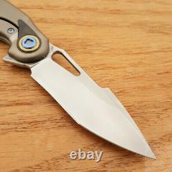 Rike Knife Unicorn Folding 3 Bohler M390 Stainless Blade Titanium/Carbon Fiber