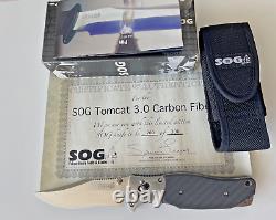 SOG S95CF Tomcat 3.0 Folding Knife Limited 260/300 VG-10 San Mai Carbon Japan