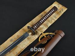 Sharp Damascus Folded Steel Katana Handmade Japanese Samurai Sword Leather Saya