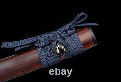 Small Musashi Wood Saya Tanto Folded Carbon Steel Japan Sword Mini Katana Q8412