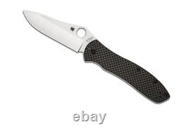 Spyderco Bradley Folder 2 Liner Lock Knife Black Carbon Fiber M4 Steel C134CFP2