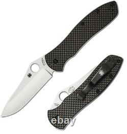 Spyderco Bradley Folding Knife 3.5 CPM-M4 Steel Blade Carbon Fiber/G-10 Handle