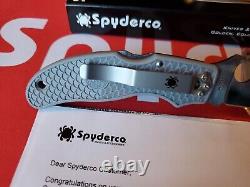 Spyderco Calypso Jr With Gray FRN Handle & SuperBlue Blade Folding Pocket Knife