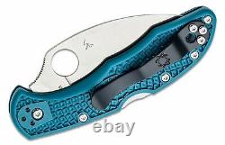 Spyderco Delica Lockback Folding Knife 4 K390 Tool Steel Blade Blue FRN Handle