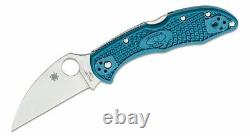 Spyderco Delica Lockback Folding Knife 4 K390 Tool Steel Blade Blue FRN Handle