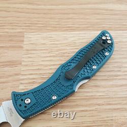 Spyderco Endela Folding Knife 3.42 K390 Tool Stainless Blade Blue FRN Handle