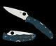 Spyderco Endura 4 Folding Knife C10fpk390 Plain Edge K390 Blade Blue Frn Handle