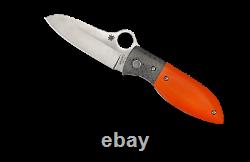 Spyderco Firefly Folding Knife C184GPOR VG-10 Blade Orange G10 / Carbon Fiber