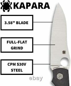Spyderco Kapara Folding Knife 3.5 CPM S30V Steel Blade Carbon Fiber Handle