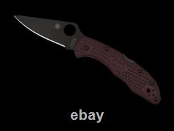 Spyderco Knives Delica 4 Sprint Run C11BGBKP Burgundy Micro-Melt Pocket Knife