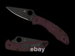 Spyderco Knives Delica 4 Sprint Run C11BGBKP Burgundy Micro-Melt Pocket Knife