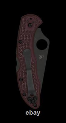 Spyderco Knives Delica 4 Sprint Run C11BGBKP Burgundy Micro-Melt Pocket Knife