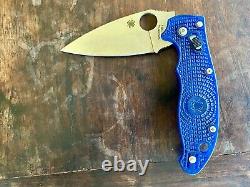 Spyderco Manix 2 translucent blue folding knife, excellent condition