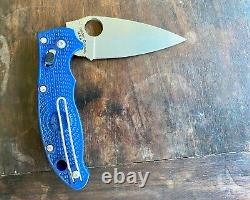 Spyderco Manix 2 translucent blue folding knife, excellent condition