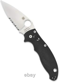 Spyderco Manix2 XL Black G-10 Folding Knife Plain Edge Assisted Pocket Spring